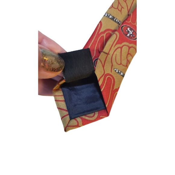NFL San Francisco 49er Neck Tie Mens Red Gold '#1' Sports Coach Business Church - Picture 9 of 12